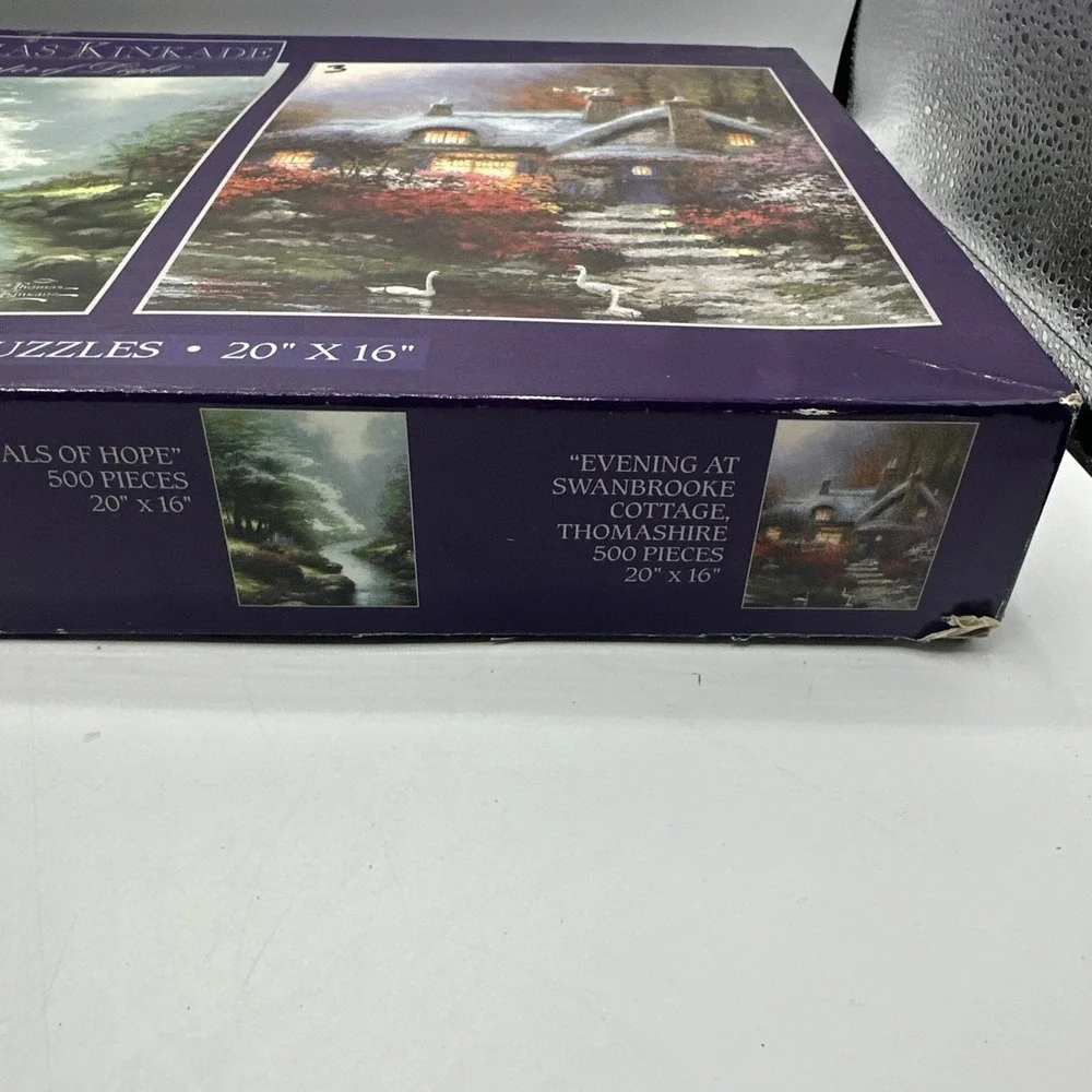 Thomas Kinkade‎ Deluxe Puzzle Set of 3 Used 500 Pieces 20